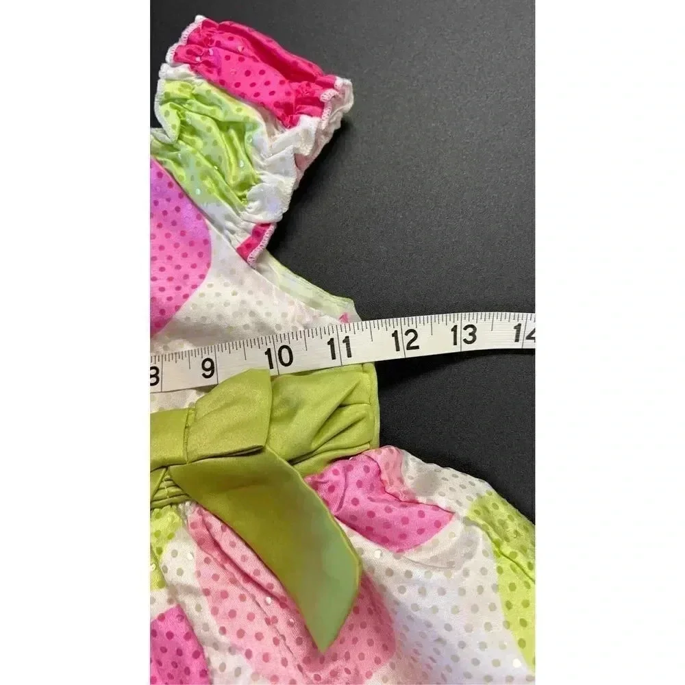 Vintage Blueberi Boulevard Little Girls 4T Polka Dot Tutu Easter Dress Wrap‎ Tie